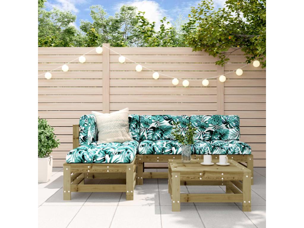 Set di mobili da esterno in legno di pino marrone