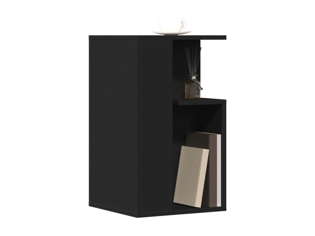 Tavolino laterale in legno ingegnerizzato nero, 35 x 35 x 60 cm