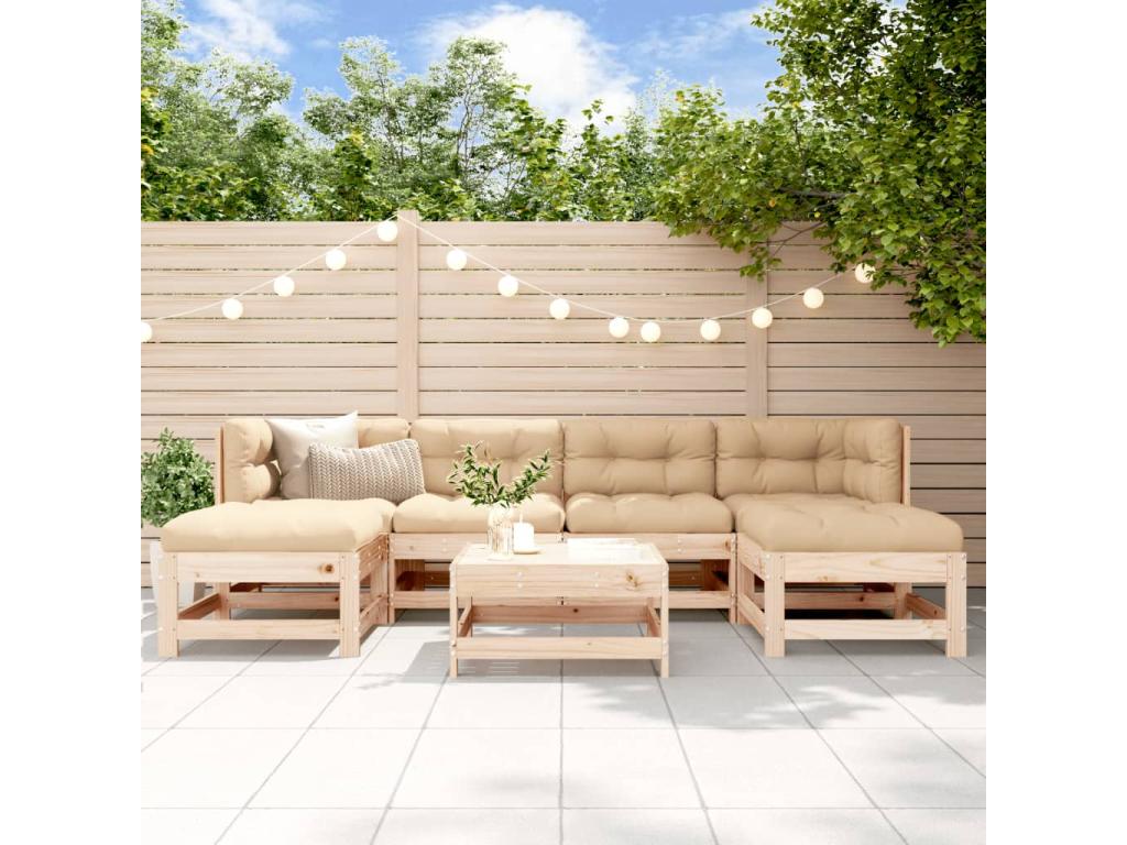 Set di mobili da esterno in legno di pino marrone