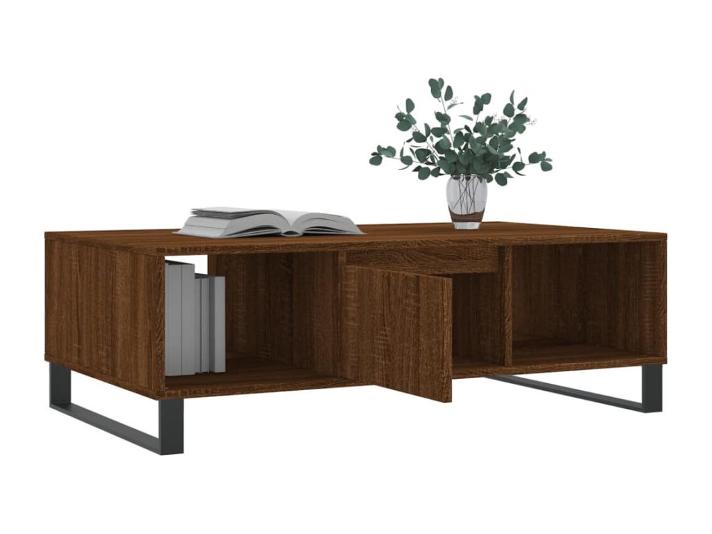 Tavolino da caffè in legno ingegnerizzato marrone, 104 x 60 x 35 cm