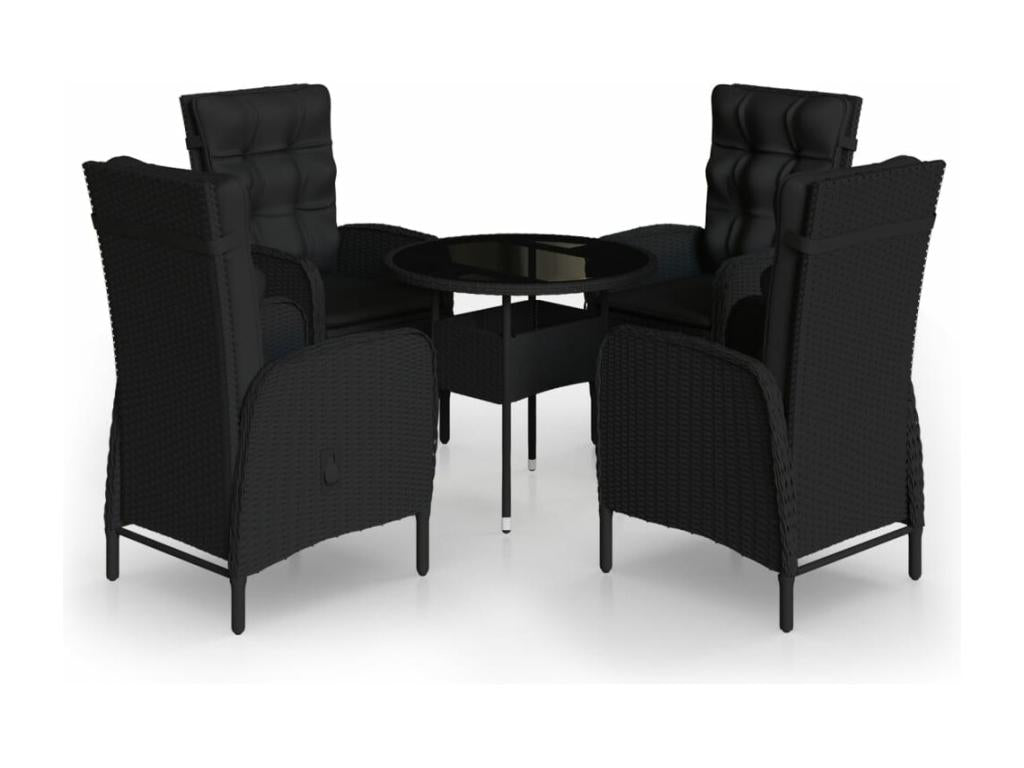 Mobili per la casa in vimini intrecciato in resina nera