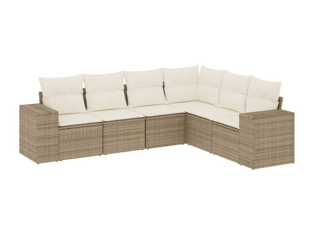 Set di mobili da esterno in vimini intrecciato in resina beige