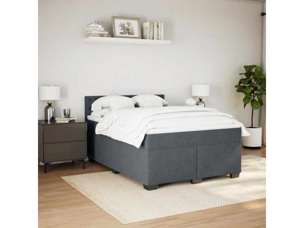 Materasso in velluto grigio, 140 x 200 cm