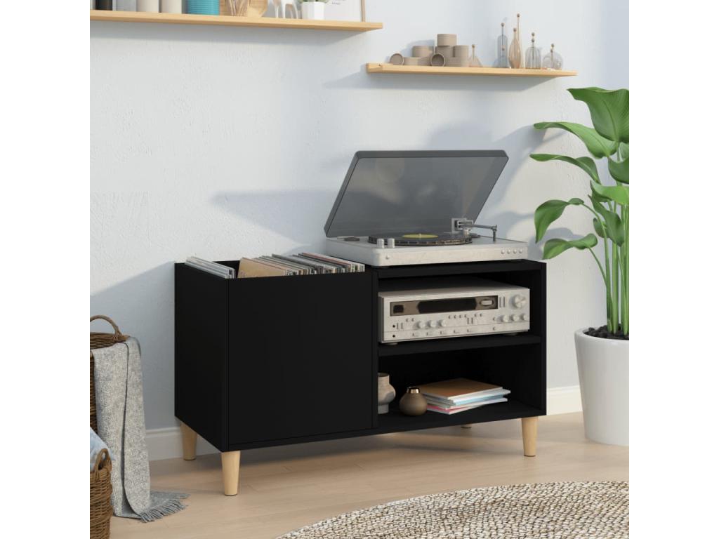 Armadio in legno ingegnerizzato nero, 84,5 x 38 x 48 cm