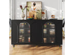 Credenza in vetro nero, 140 x 40 x 85 cm