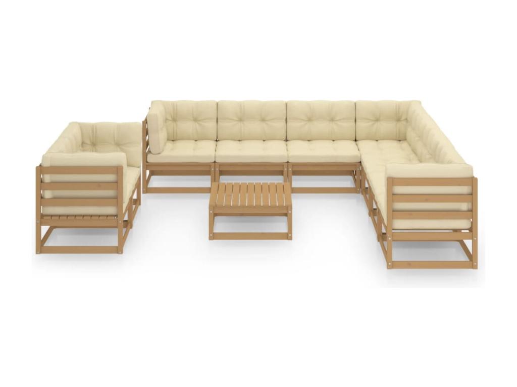 Set di mobili da esterno in legno di pino marrone