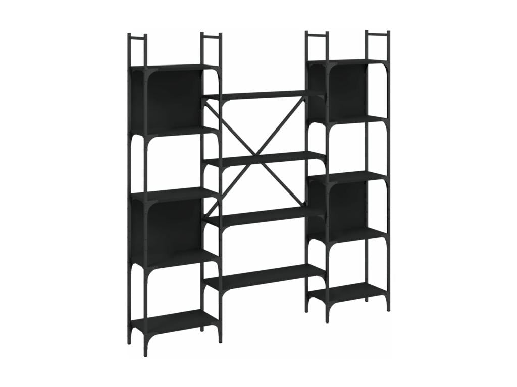 Libreria in legno ingegnerizzato nero, 155,5 x 24 x 166,5 cm