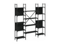 Libreria in legno ingegnerizzato nero, 155,5 x 24 x 166,5 cm