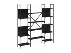 Libreria in legno ingegnerizzato nero, 155,5 x 24 x 166,5 cm