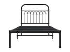 Struttura letto in metallo nero, 90 x 200 cm