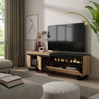 Mobile TV in legno di rovere naturale, 200 x 57 x 35 cm