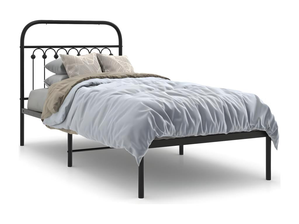 Struttura letto in metallo nero, 90 x 200 cm