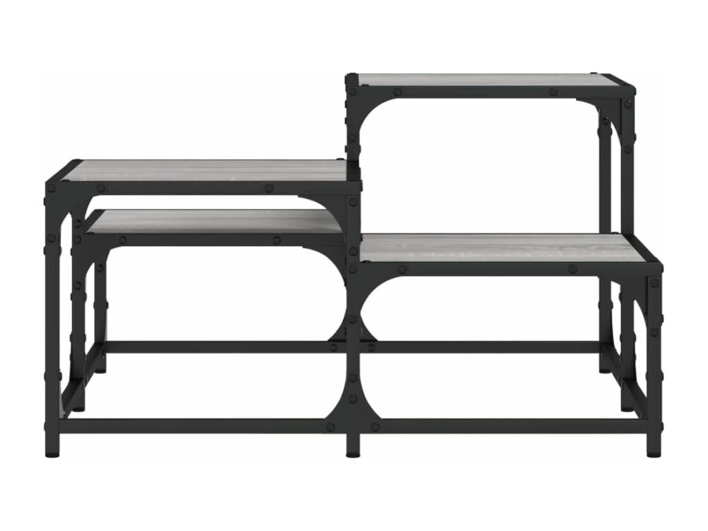 Tavolino da caffè in legno ingegnerizzato grigio, 68 x 68 x 40 cm