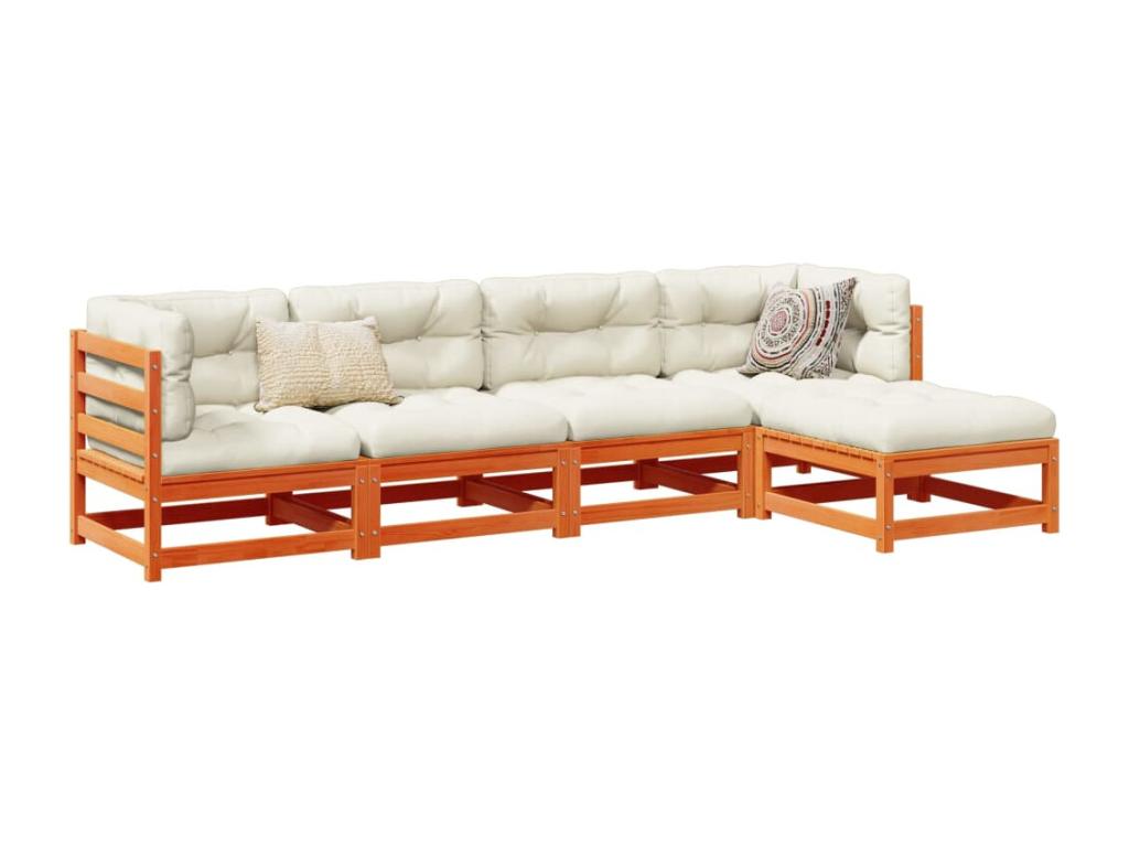 Set di mobili da esterno in legno di pino marrone