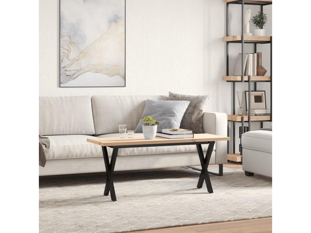 Tavolino da caffè in legno di pino marrone, 110 x 40 x 45,5 cm