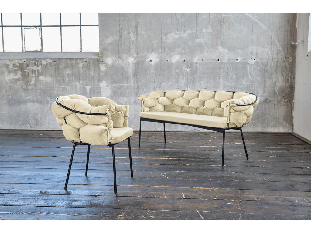 sedia in velluto bianco