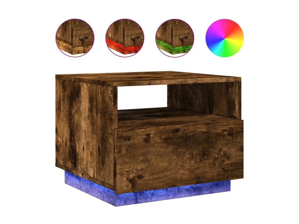 Tavolino da caffè in legno di quercia marrone, 50 x 49 x 40 cm