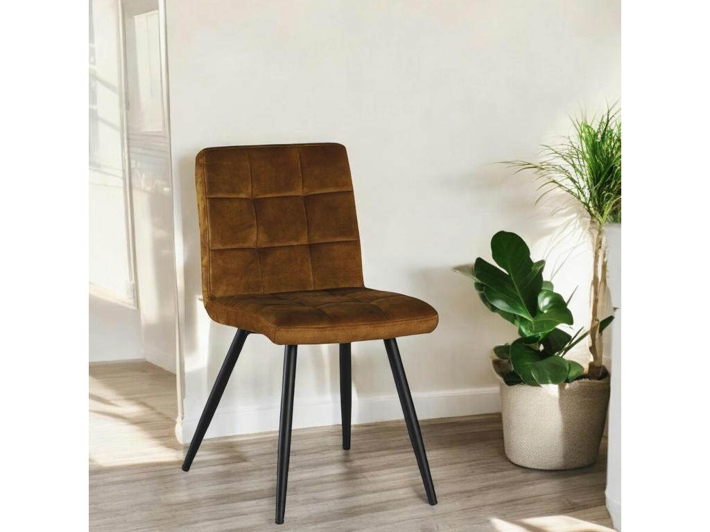 Sedia in velluto giallo