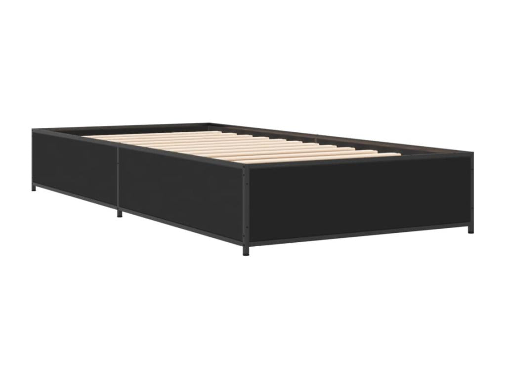 Struttura letto in legno ingegnerizzato nero, 90 x 190 cm