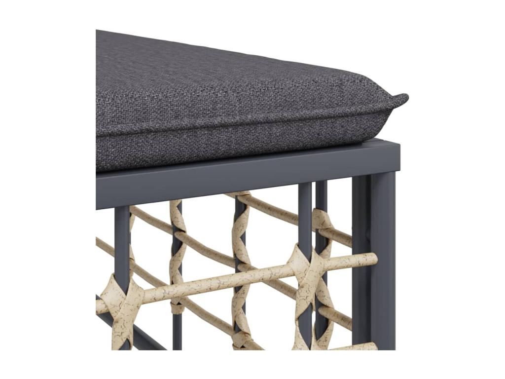 Set di mobili da esterno in vimini intrecciato in resina grigia