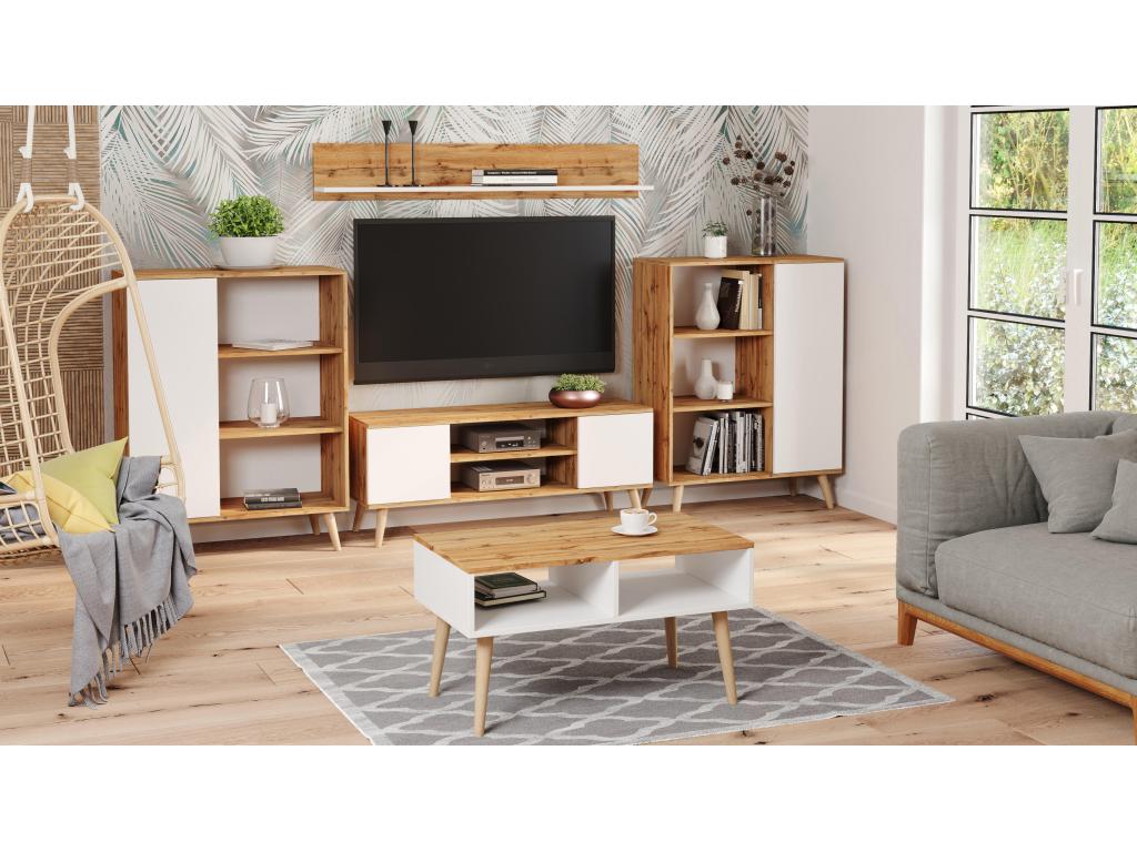 Tavolino da caffè bianco, 90 x 50 x 55 cm