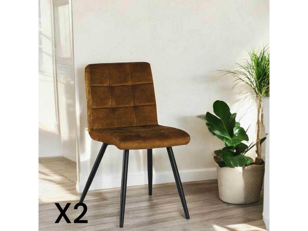 Sedia in velluto giallo