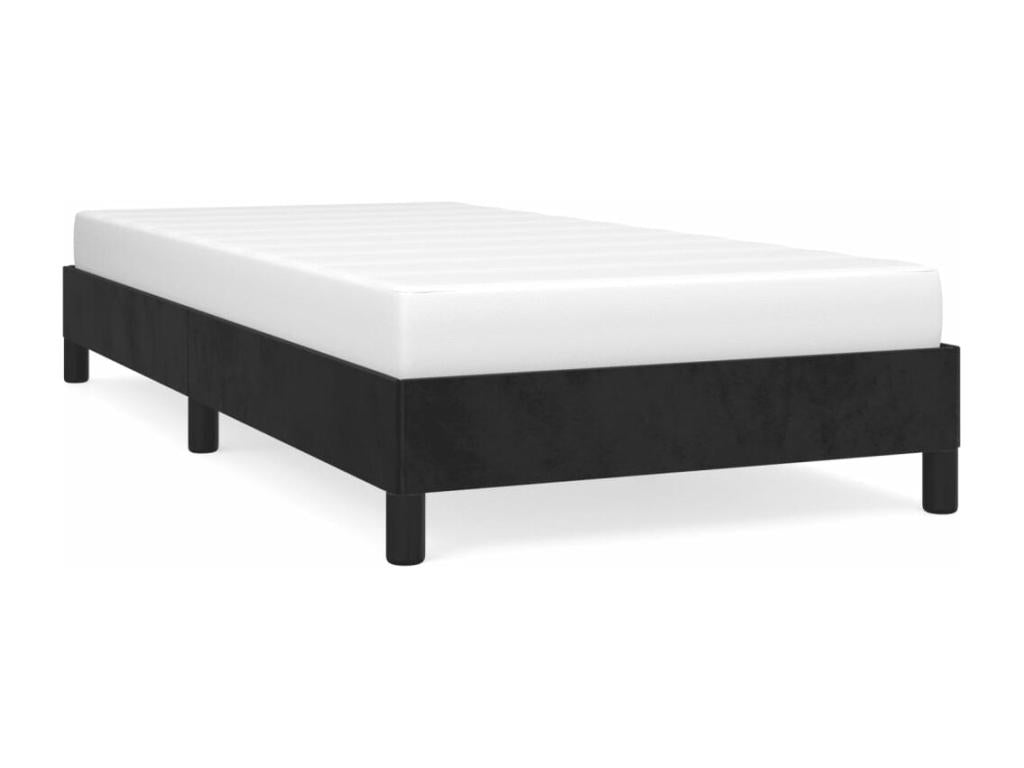 Struttura letto in velluto nero, 80 x 200 cm