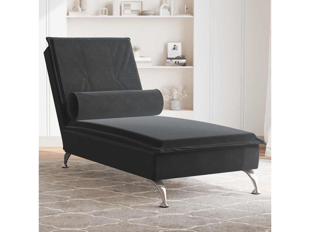 Chaise longue in velluto nero