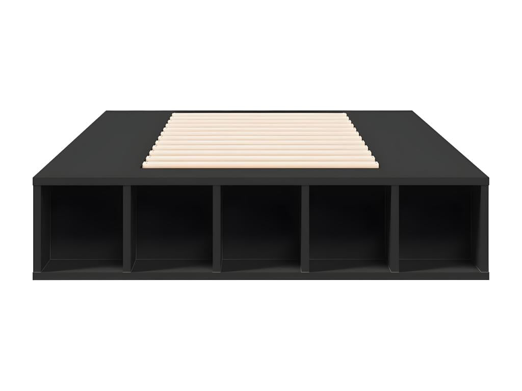 Struttura letto in legno ingegnerizzato nero, 100 x 200 cm
