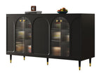 Credenza in vetro nero, 140 x 40 x 85 cm