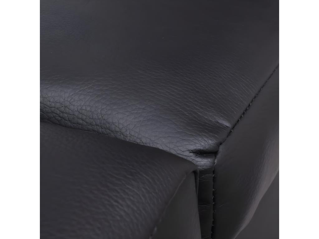 Chaise longue in similpelle nera