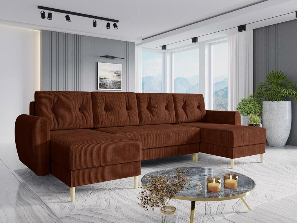Brown Sofa, 307 x 139 x 95 cm