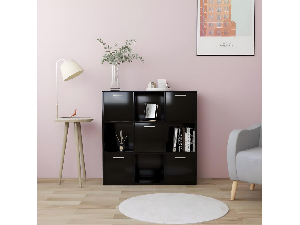 Libreria nera, 90 x 30 x 90 cm