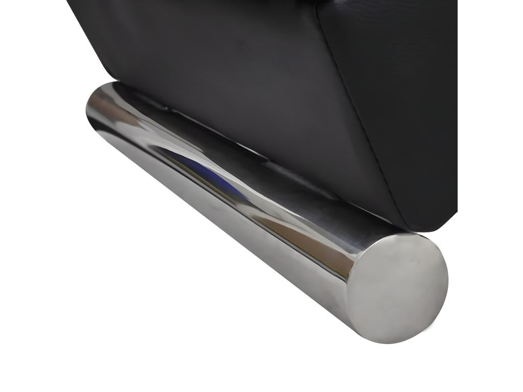 Chaise longue in similpelle nera