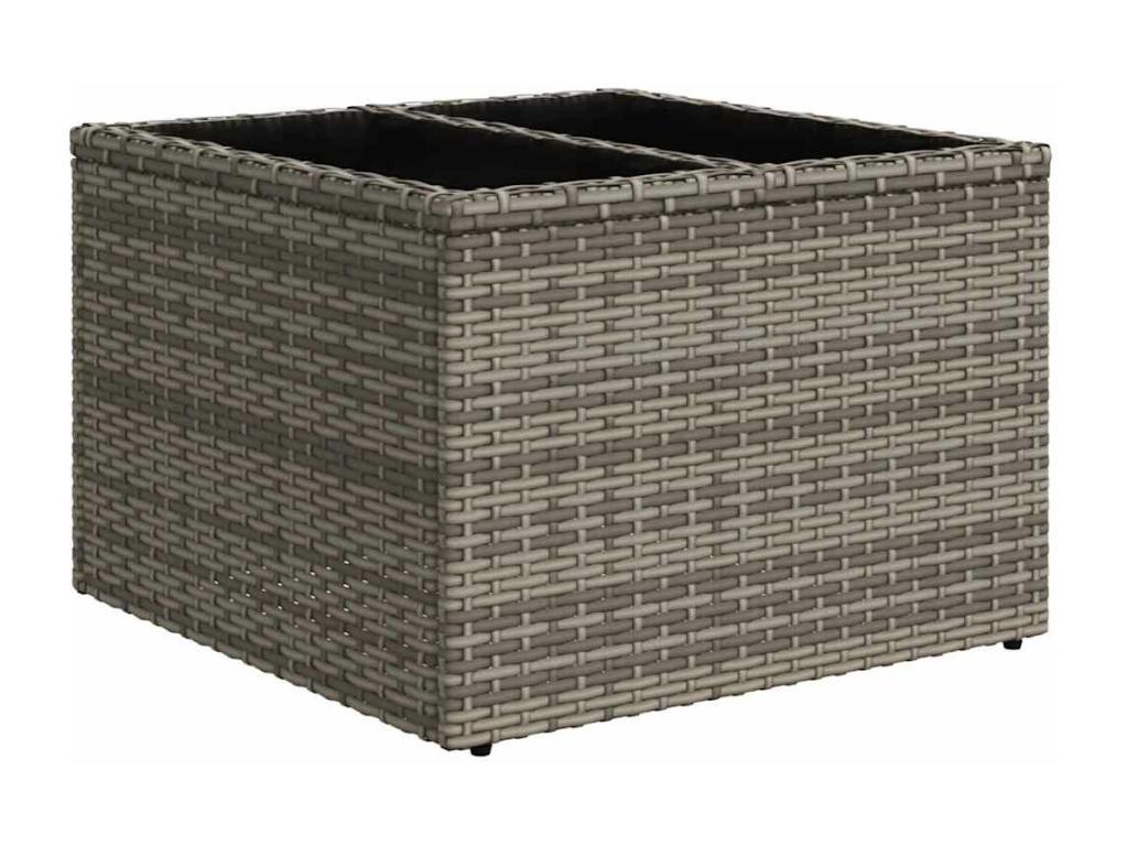 Set di mobili da esterno in vimini intrecciato in resina grigia