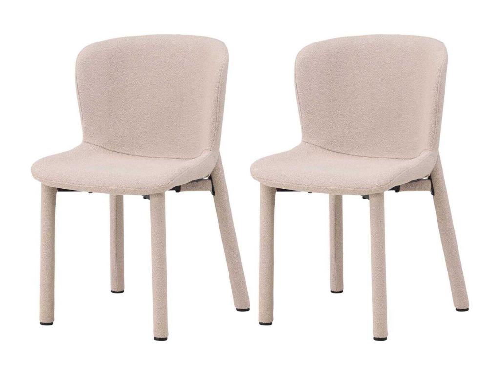 Sedia in tessuto bouclé beige