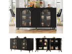 Credenza in vetro nero, 140 x 40 x 85 cm
