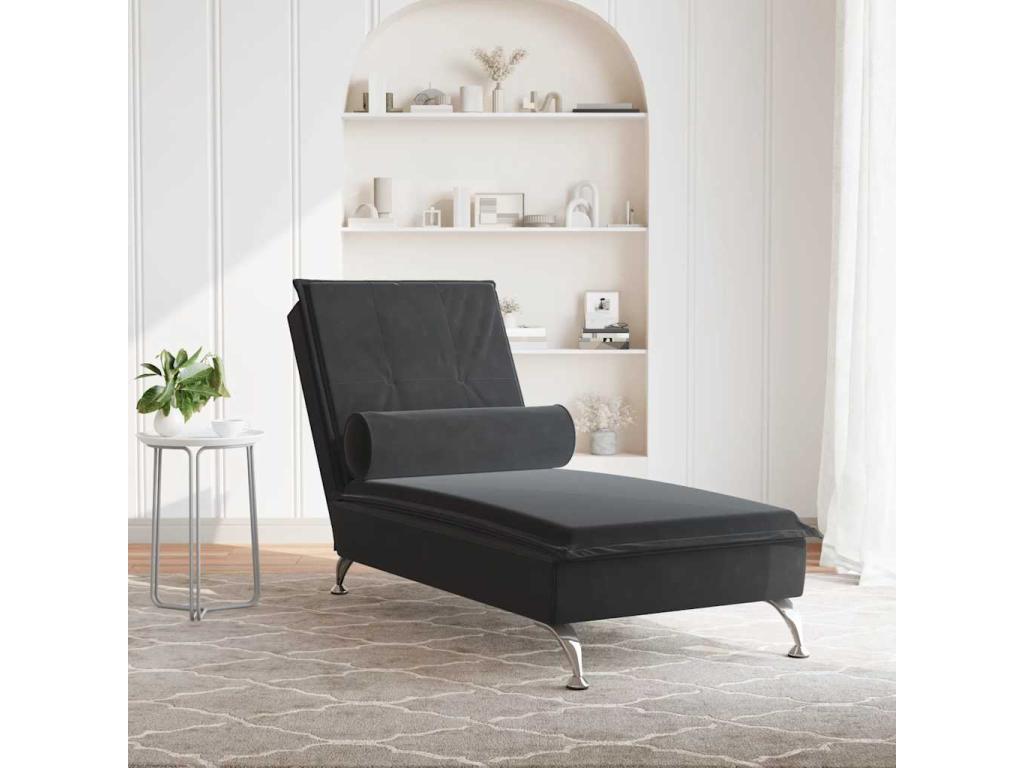 Chaise longue in velluto nero