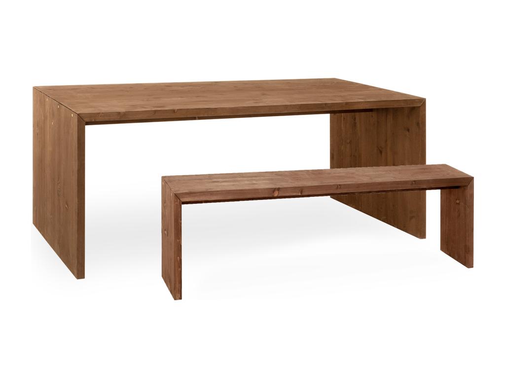 Tavolo da pranzo in legno di pino marrone, 200 x 75 cm