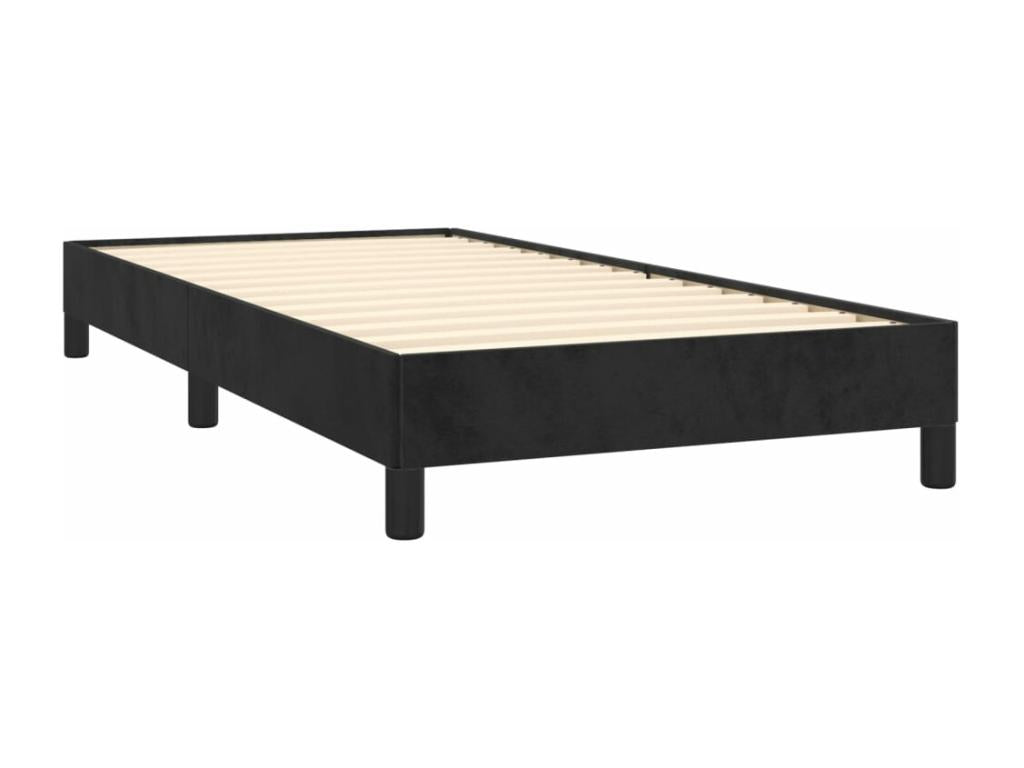 Struttura letto in velluto nero, 80 x 200 cm