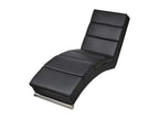 Chaise longue in similpelle nera