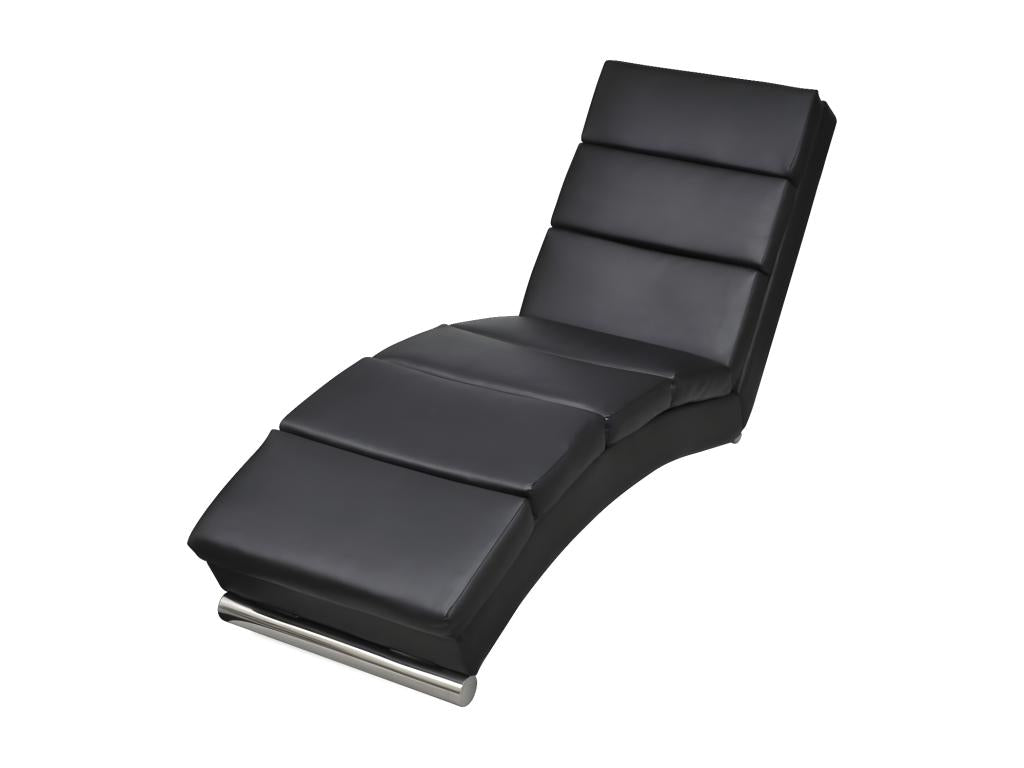 Chaise longue in similpelle nera