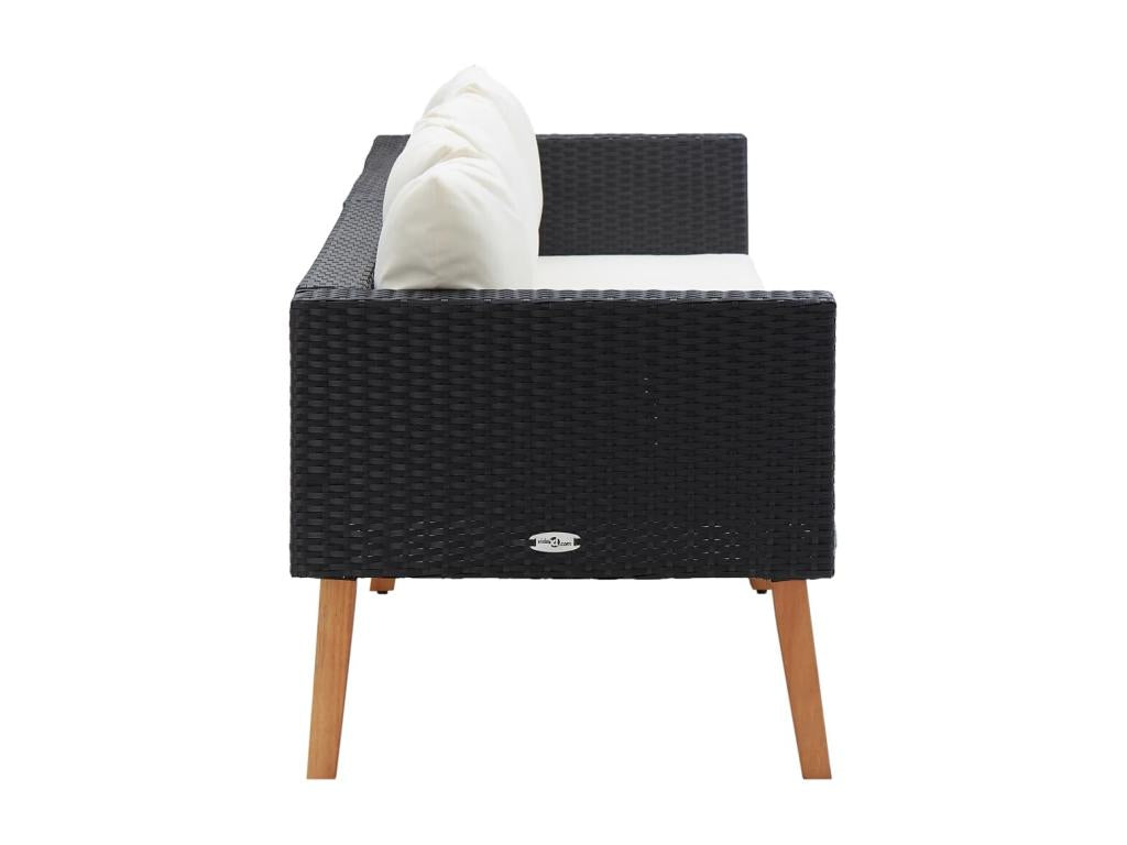 Divano in vimini intrecciato in resina nera