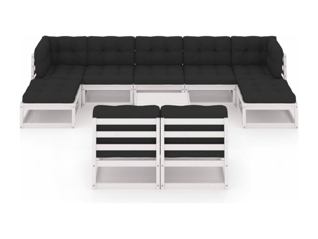 Set di mobili da esterno in legno di pino bianco