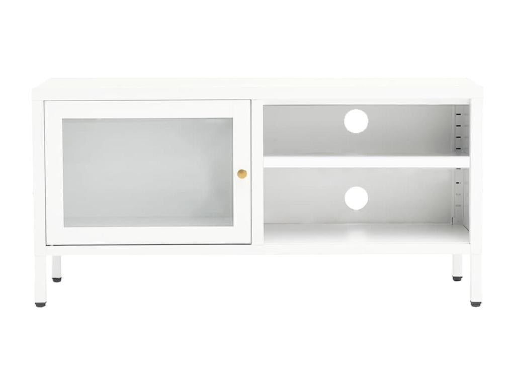 Mobile TV in vetro bianco, 90 x 30 x 44 cm