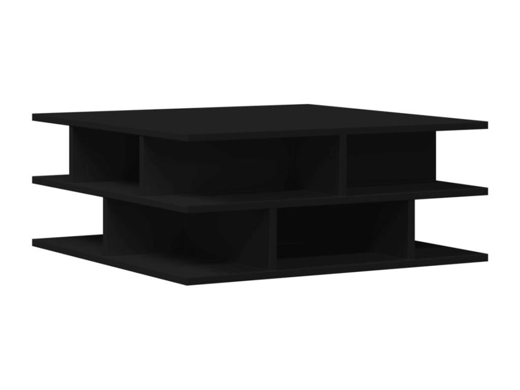Tavolino da caffè in legno ingegnerizzato nero, 70 x 70 x 29 cm