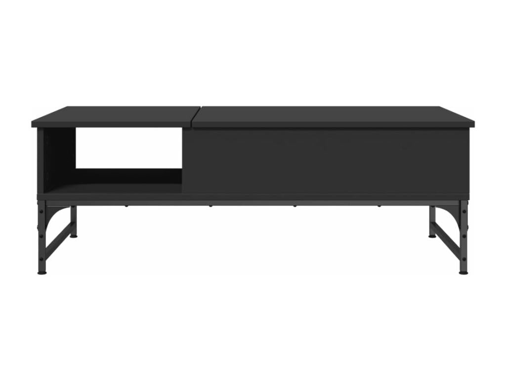 Tavolino da caffè in legno ingegnerizzato nero, 100 x 50 x 35 cm