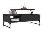 Tavolino da caffè in legno ingegnerizzato nero, 100 x 50 x 35 cm