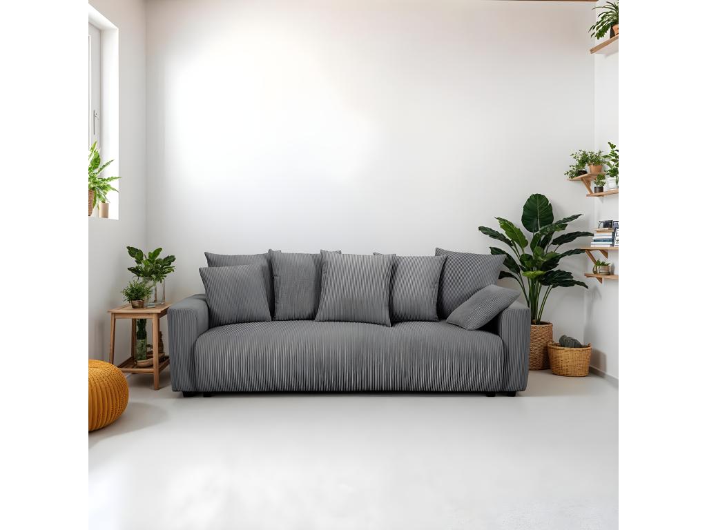 Divano letto in velluto antracite