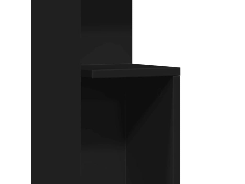 Tavolino laterale in legno ingegnerizzato nero, 35 x 35 x 60 cm